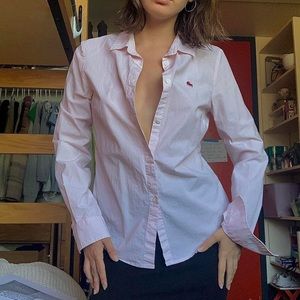 Lacoste Pink Striped Button Down Shirt
